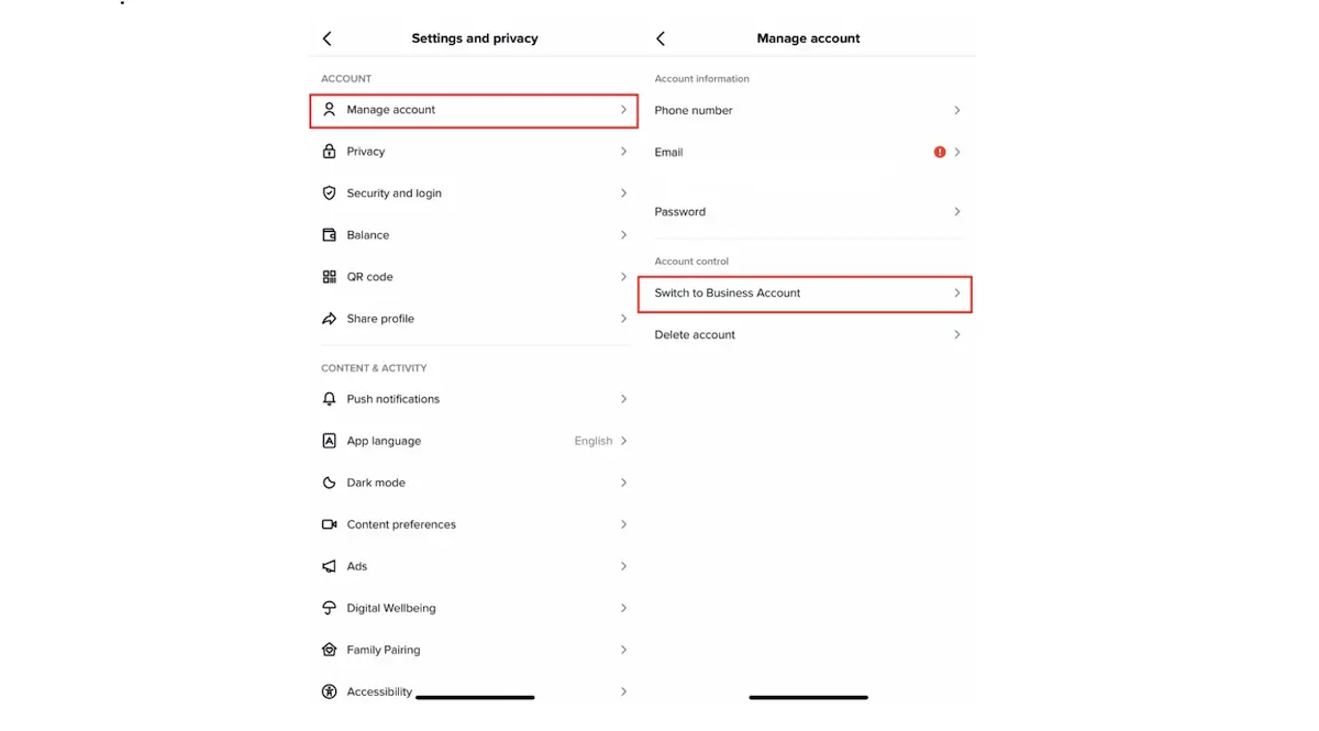 Make a TikTok Creator account 